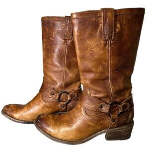 Frye Carson Harness Western Boots, Size 7.5B
